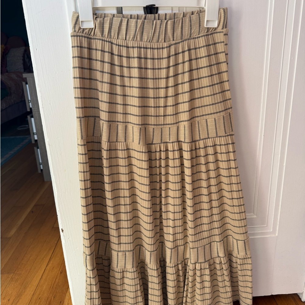 Striped Tan and Black Women's Skirt